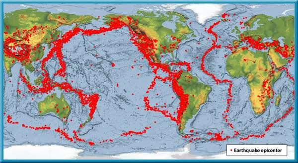 3 Earthquakes, Volcanoes, and Plate Tectonics Earthquake Locations About 80 percent of all
