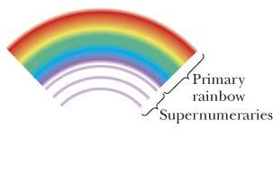 Rainbows and Optical Interference Fig. 35-5 The geometrical explanation of rainbows given in Ch. 34 is incomplete.