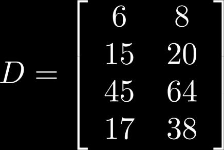 Equality of matrices equal: We say that two matrices A and B are equal if they have the same size