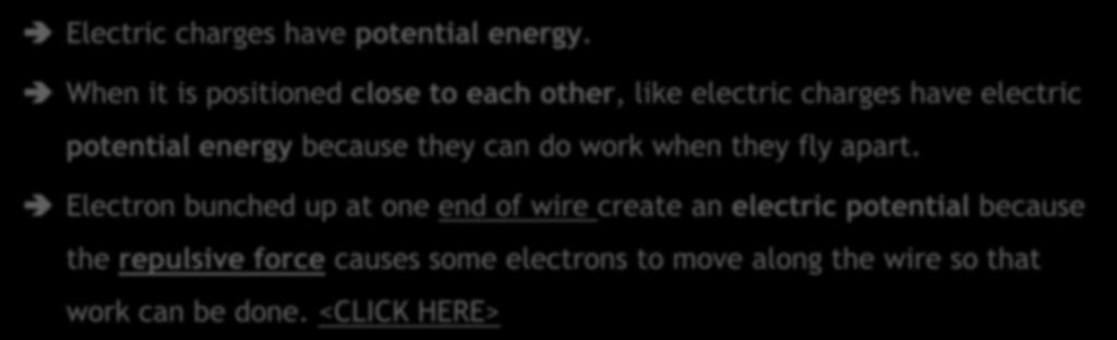2.3 Electric Potential Electric charges have potential energy.