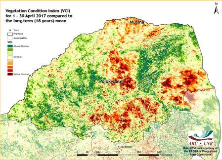 Figure 18 Figure 19: The VCI map for April indicates above-normal vegetation activity over the