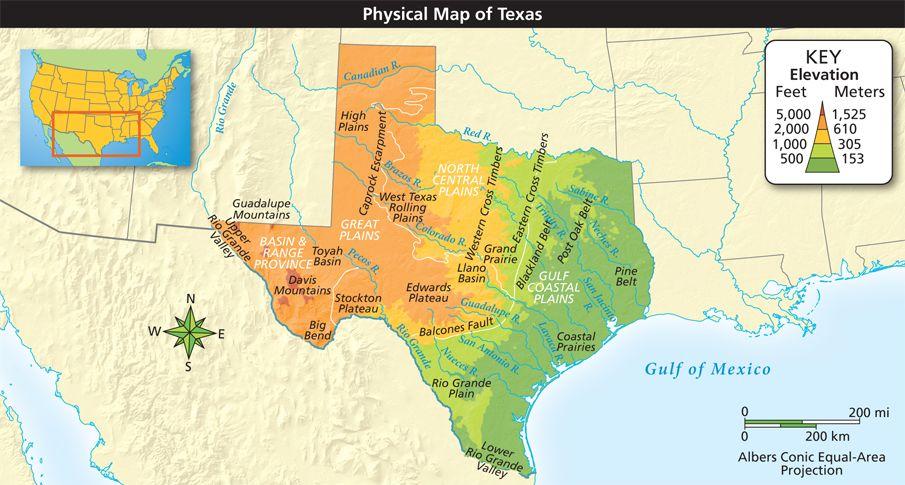 Geographers' Tools Analyze Maps: Which area of Texas has the highest