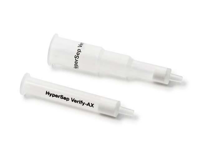 Sample Preparation HyperSep Verify AX SPE Columns and Plates Features non-polar and cationic characteristics for improved analysis of acidic drugs and metabolites Mixed mode sorbent suited for the