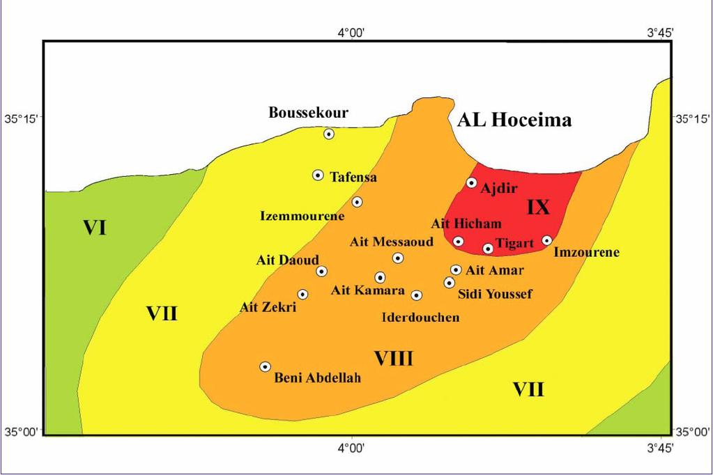 2004 Al Hociema: Damage Map 20 km Area