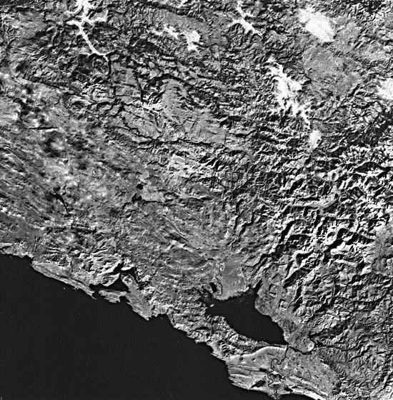 Satellite image of the karst region of southern