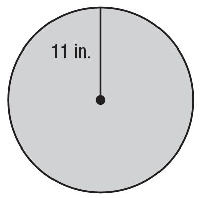 Find the diameter of a circle with an area of 1134.