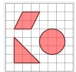 squares will fit into it Squares like this one: To make sure we have the idea of 2 dimensional space,