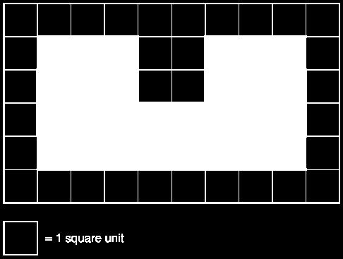 counting the number of squares in each of the shapes below.