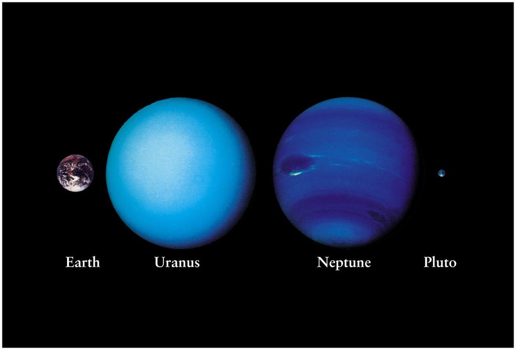 Uranus and Neptune : the ice giants Much smaller than Jupiter and Saturn