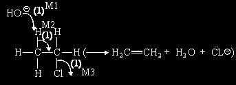 8 (a) Reaction 2: NaOH OR KOH () M alcohol (ic) OR ethanol (ic)() M2 ignore heat Condition mark linked to correct reagent but award M2 if OH or base or alkali mentioned Reaction 3: concentrated H 2