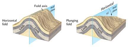 fold into two limbs axis: the line formed by the intersection of the axial