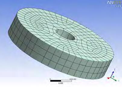 FEA Modelling The disc model is descretized into so many number of elements by using 20 node solid 186