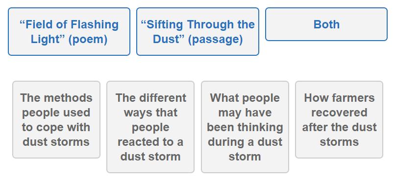 VF889315 Extra Item 7. The poem and the passage both help the reader understand the Dust Bowl, but each text does this in a different way.