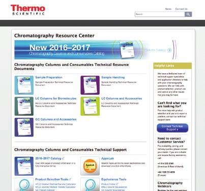 detailed application examples for the columns listed in the 26 27 Chromatography Columns and Consumables Catalog.