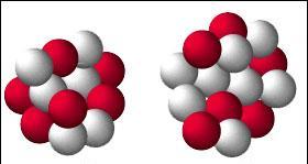 Structure of the Nucleus - Review Which elements are these? (protons are shown in red and neutrons in white.) They are both carbon. Both have 6 protons. i.e. they both have an atomic number of 6.