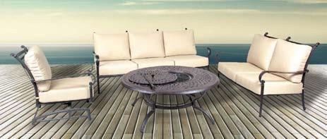 Kingston Collection Greystone Polywood Collection CAST ALUMINUM DEEP SEATING & DINING Kingston Deep Seat w 29 x d 36 x h 35 Kingston Loveseat Glider w 53 x d 36 x h 35 Weave 19 Round End Table w 19 x