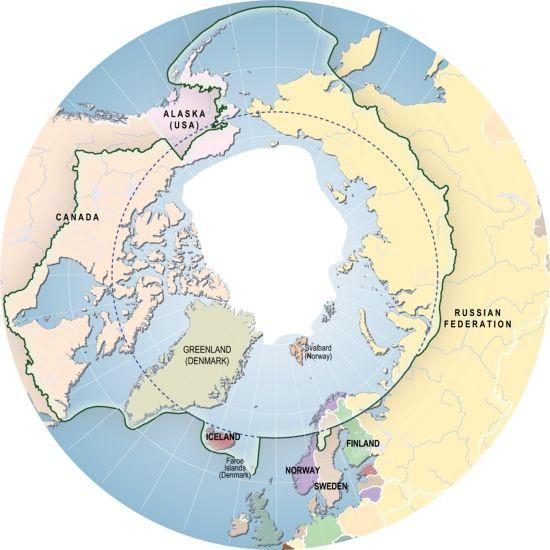 The Arctic an area of national influences 5 Arctic Nations bordering the Arctic Ocean UNCLOS grants exploitation rights to marine and seabed resources up to 200nm (fisheries,