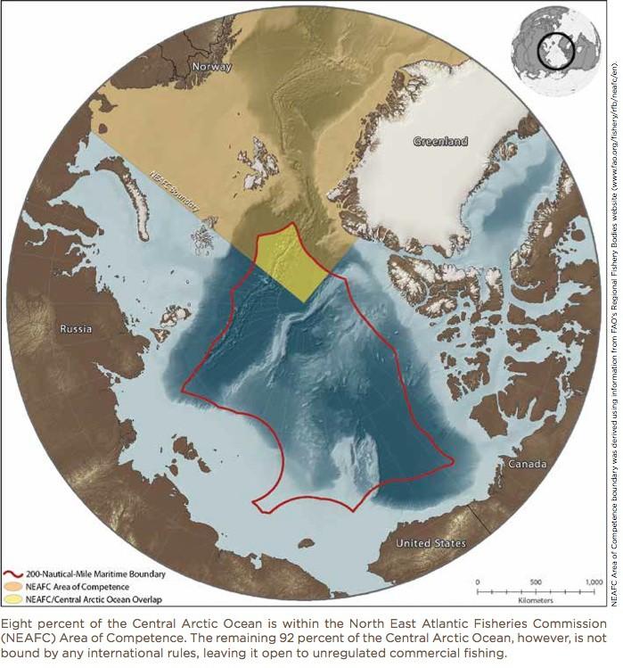 The Arctic room for international activities High seas remaining in the Arctic Ocean Legal coverage not in place for every sector Coverage, but no binding requirements in some sectors