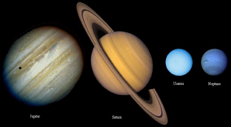 Earth Mars Jovian Planets- Huge gas giants Jupiter Saturn Uranus Neptune