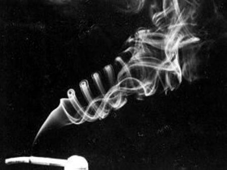 Smoke from a cigarette.