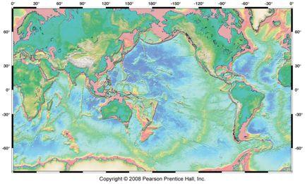 the Earth: plate tectonics Thin, rigid blocks of