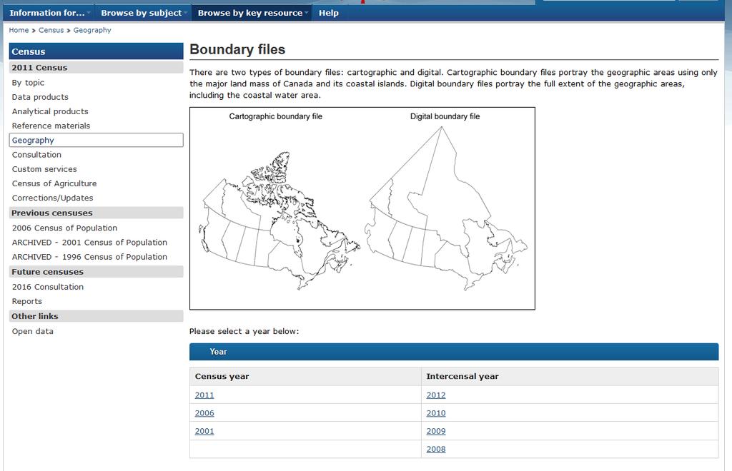 Instructions for Mapping 2011 Census Data To map 2011 census data, you must download the census boundary files and the census data separately, then join the two files in ArcMap.