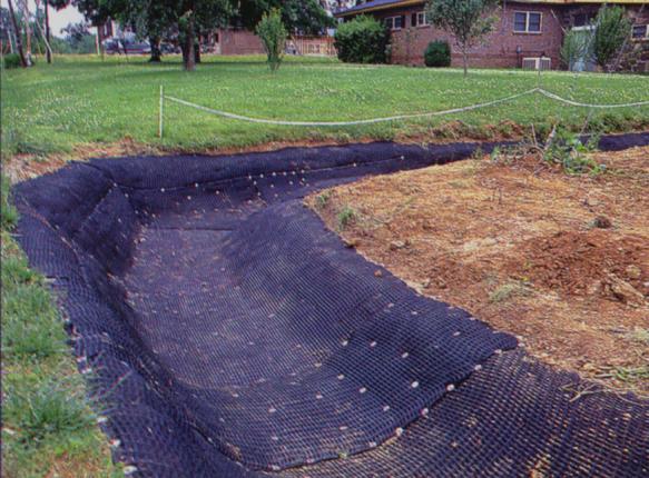 Turf Reinforcement Mats Description: Turf Reinforcement Mats (TRMs) are permanent erosion control BMPs often used in areas of