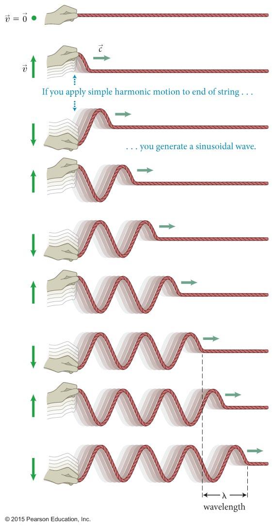 Section 16.2: Wave propagation A periodic wave repeats itself over a distance called the wavelength, denoted by λ.