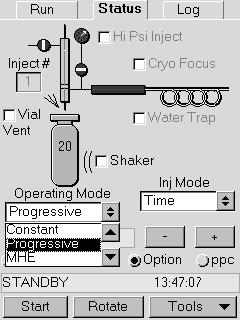 Operating Modes Constant Mode Maximum through-put using overlapping thermostatting Progressive Mode Labour saving method development Multiple Headspace Extraction Used for total extraction of