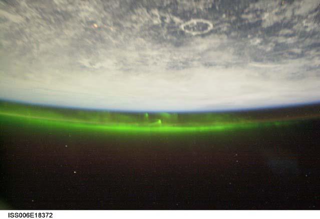 Aurora from Space When the Van Allen belts overload with charged particles, they leak