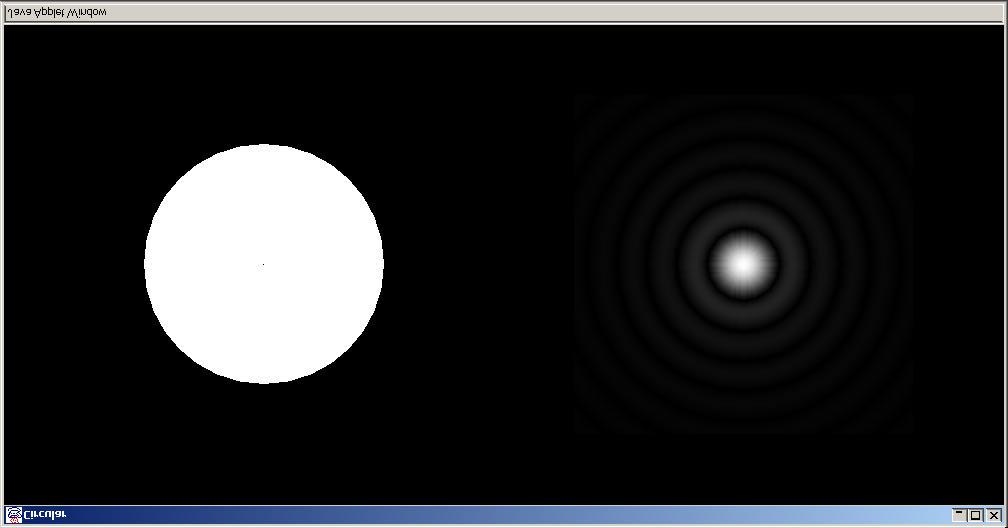 Airy Disk and Diffraction Rings A conventional telescope has a circular openning as depicted by the left side of the figure.