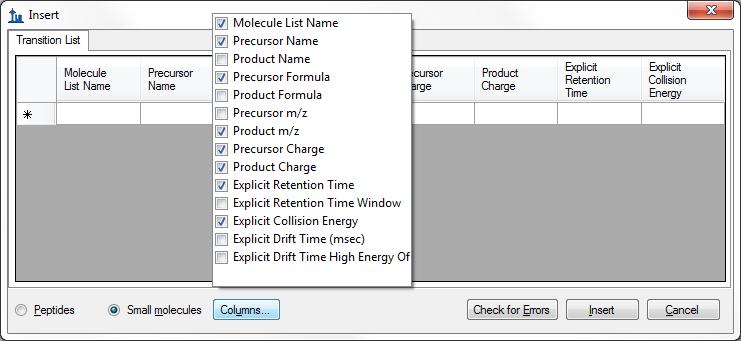 Next do the following to reorder the columns in the Insert form: Click and drag each column header you want to move to the