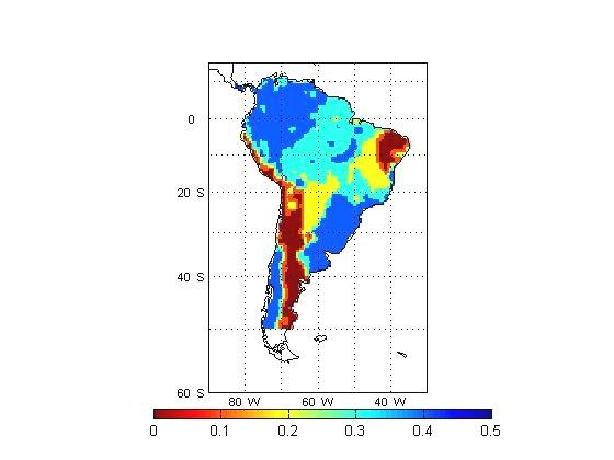 a) JANUARY b) APRIL c) JULY d) OCTOBER - Low soil moisture for Northeast Brazil; - High soil moisture for North region; - decrease soil moisture im many regions during July and