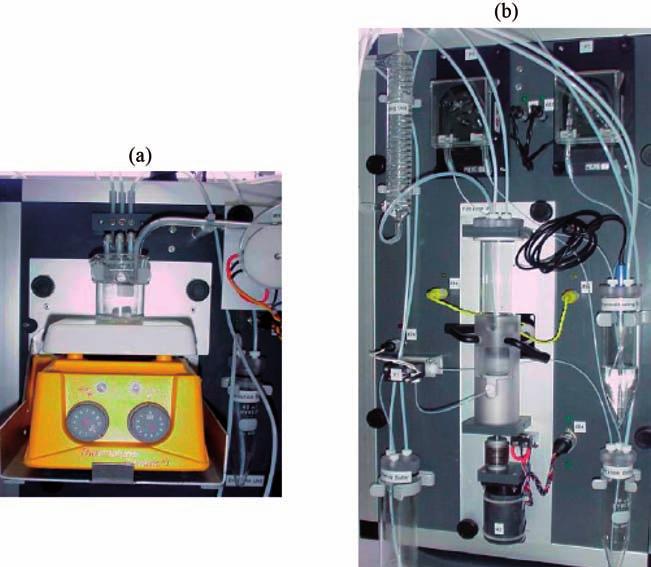 TARGET PROCESSING FIG. 7.8. Manifolds used for: (a) precipitation of 201 Pb and (b) filtration of the final solution.