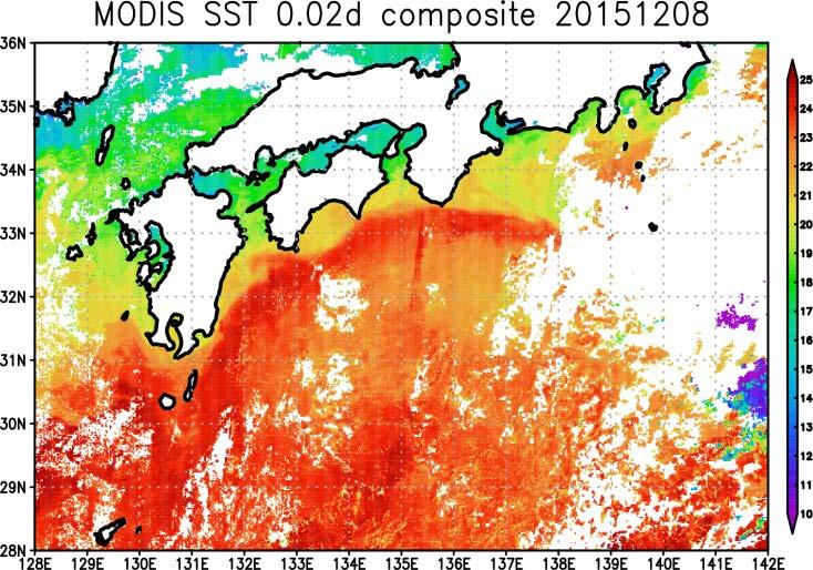 Development of SST Data Assimilation System with JAMSTEC JAMSTEC currently operates ocean forecast model over the south of Japan,