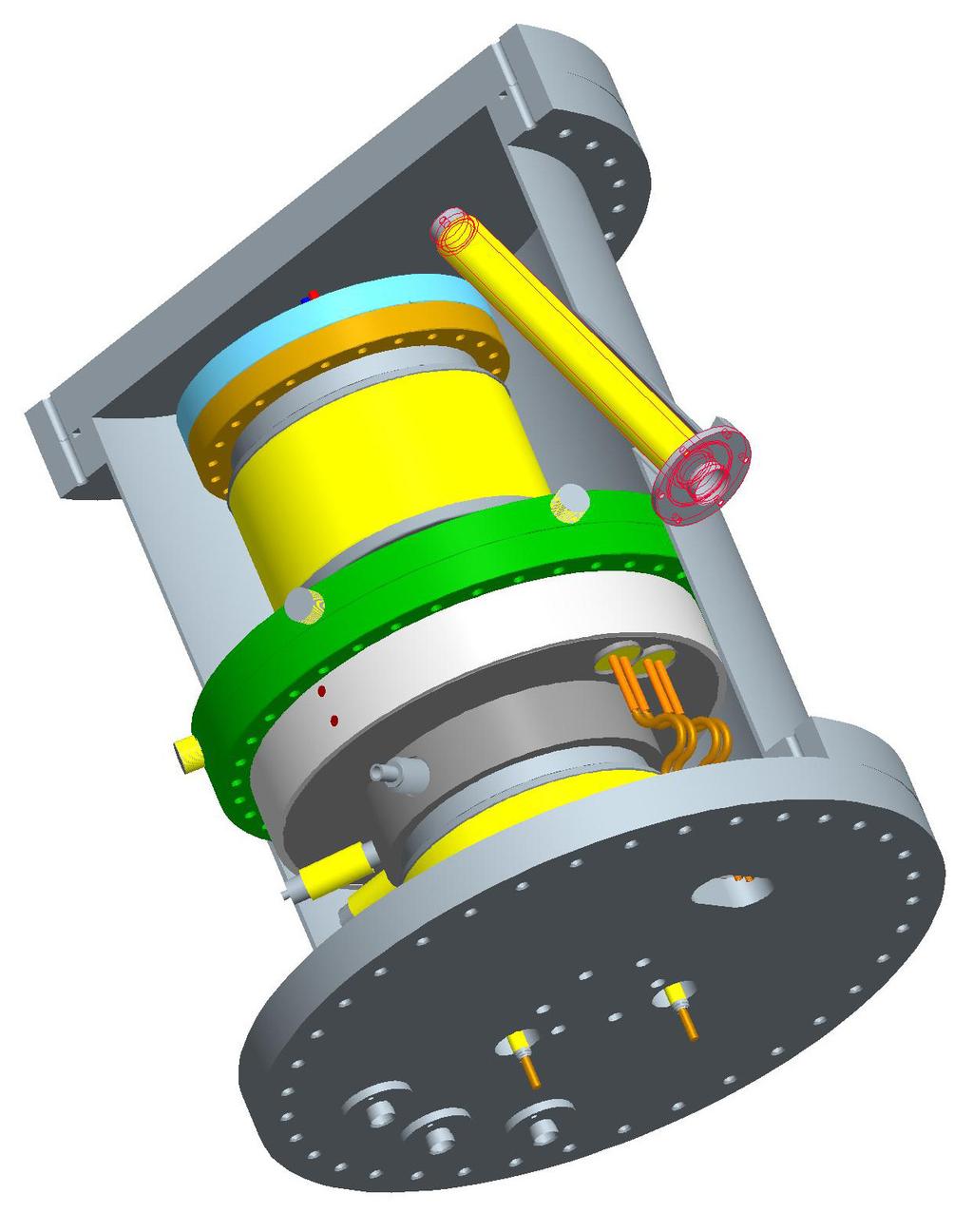 Point Neutron Generator Design 40 cm diameter Target support, 120 kg Target high voltage feed 100 kv insulator Source