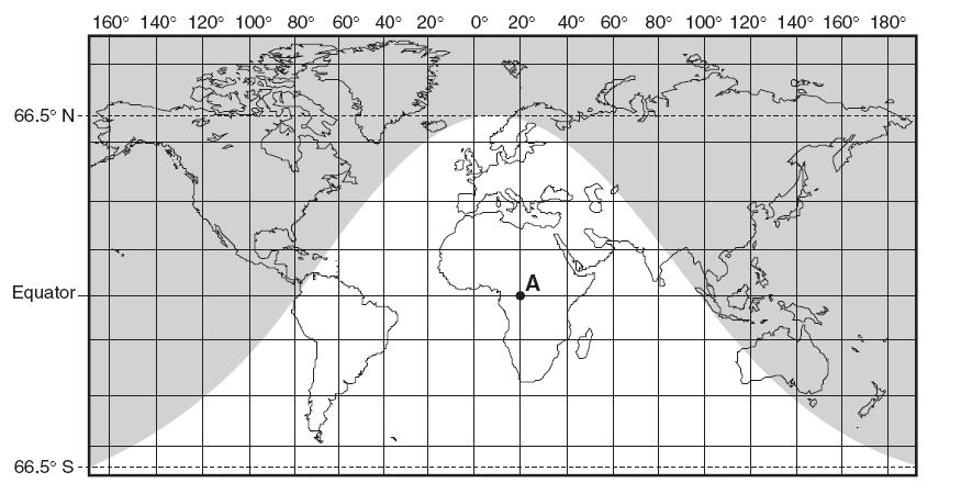 Regents Questions: Base your answers to questions 1 through 3 on the world map below.