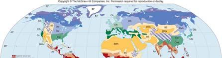 WORLD LIMATE MAP LIMATE LASSIFIATION EF ET Each colored climate region has a