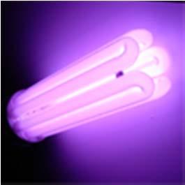 Filled with mercury vapor at low pressure and utilize an electric discharge through it to produce light in ultraviolet (UV) range. Through fluorescent, it is convert to visible light.