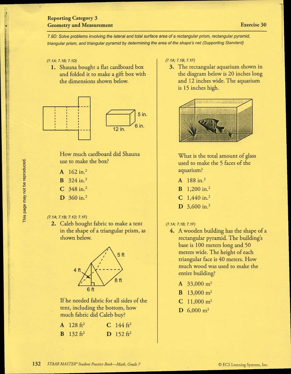 Geometry and Measurement Exercise 30 7.