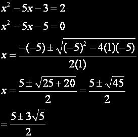 Name: Date: SUMMARY The solutions of some quadratic equations are not rational, and cannot be factored. For such equations, the most common method of solution is the quadratic formula.