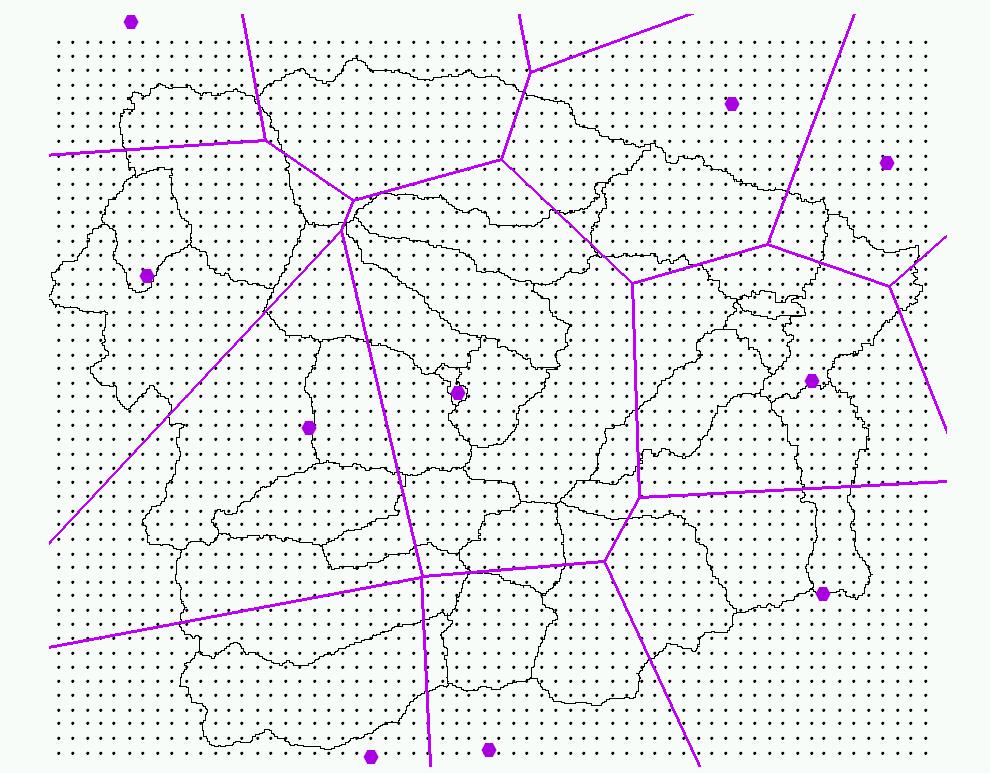 .1 Thiessen polygons Gauge Sub-basin
