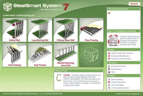 Exterior Design Software Wall Framing & Accessories SteelSmart System The industry s #1 tool for the design of Members, Connections, Fasteners & Details Introduction: SteelSmart