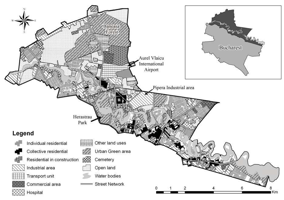 Map 1: Land uses in the study area (2010) (processing after cadastral surveys and aerial images) Methodology In order to analyze the impact of locational conflicts there were used topographical maps,