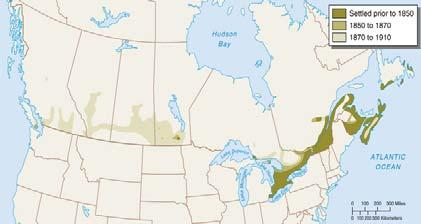 Canadian Culture Hearth and Spread of Settlement Grouping by National Origin