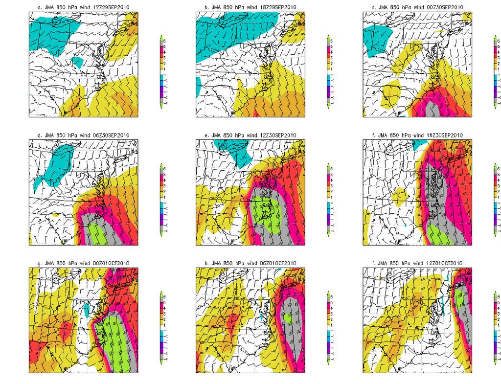 Figure 7. As in Figure 3 except NCEP GFS 850 hpa winds and total wind anomalies. Figure 7.
