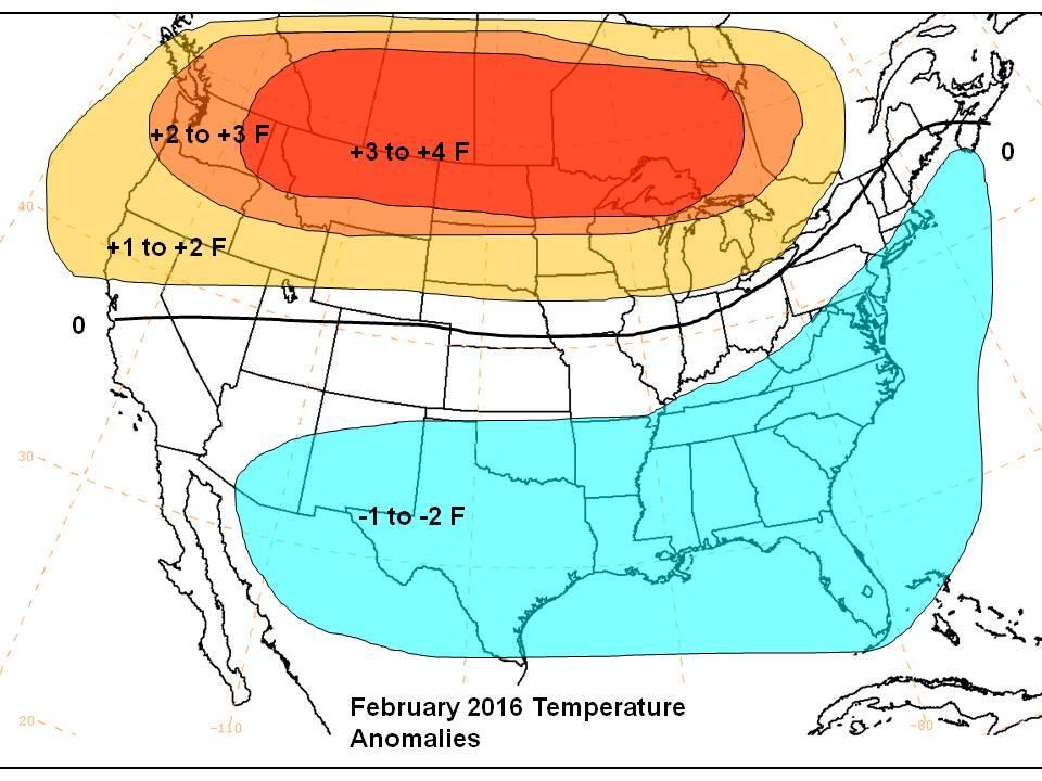 Maps February 2016 Temp Anomalies Dec-Feb 2015-16 Temp Anomalies February has the signal for the coldest month and it wouldn t shock me if it ends