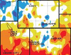Eastern and southwest Colorado and southern Utah received the least amount of precipitation (0-0.50 inch).