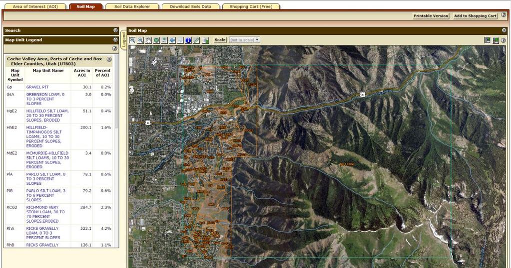 2. Use the NRCS s SSURGO site (Natural Resources Conservation Service s Soil Survey Geographic database) to determine the soil classification for the Dry Canyon catchment. 2.1.