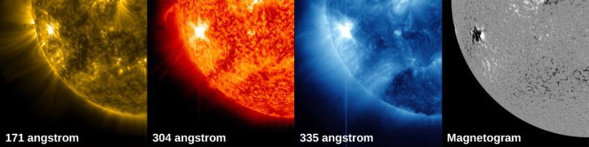 FIGURE 15.23 Solar Active Region Observed at Different Heights in the Sun s Atmosphere.